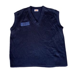 Oversized vneck sweater vest navy Large